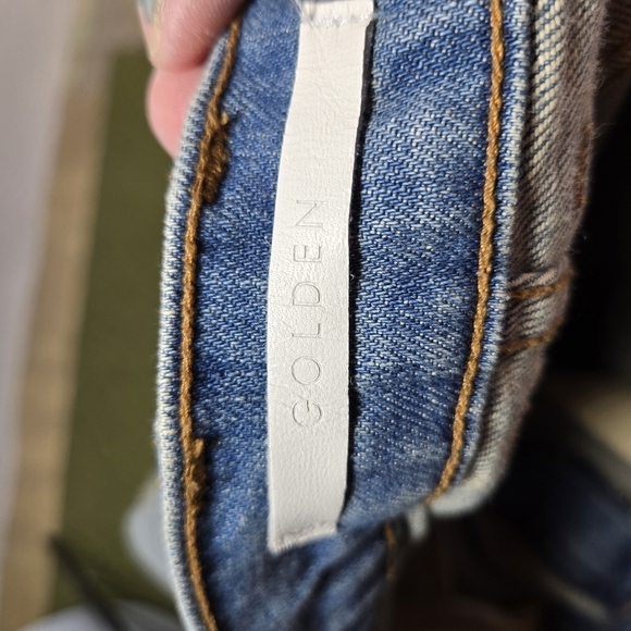 Golden distressed snake roses embroidered mens jeans - Picture 5 of 12